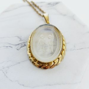 Vintage Etched Lucite Gemini Zodiac Sign